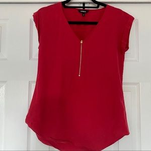 Red Faux suede blouse